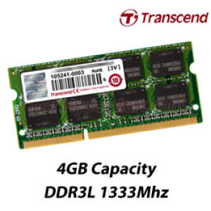 Memorie laptop 4GB DDR3L 1333Mhz PC3-10600 SODIMM Transcend  CL9 1.35V low voltage